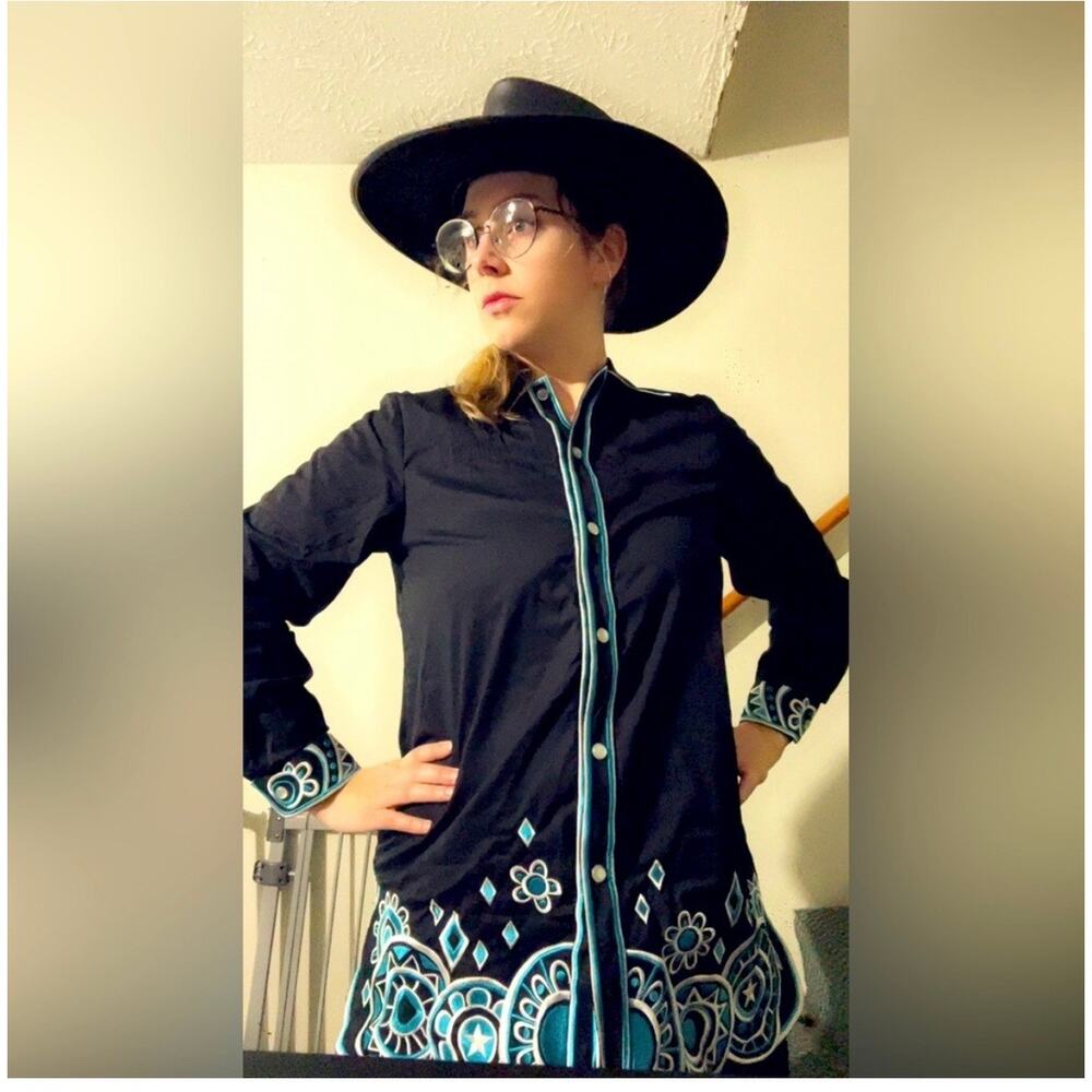Black Bob Mackie Western shirt